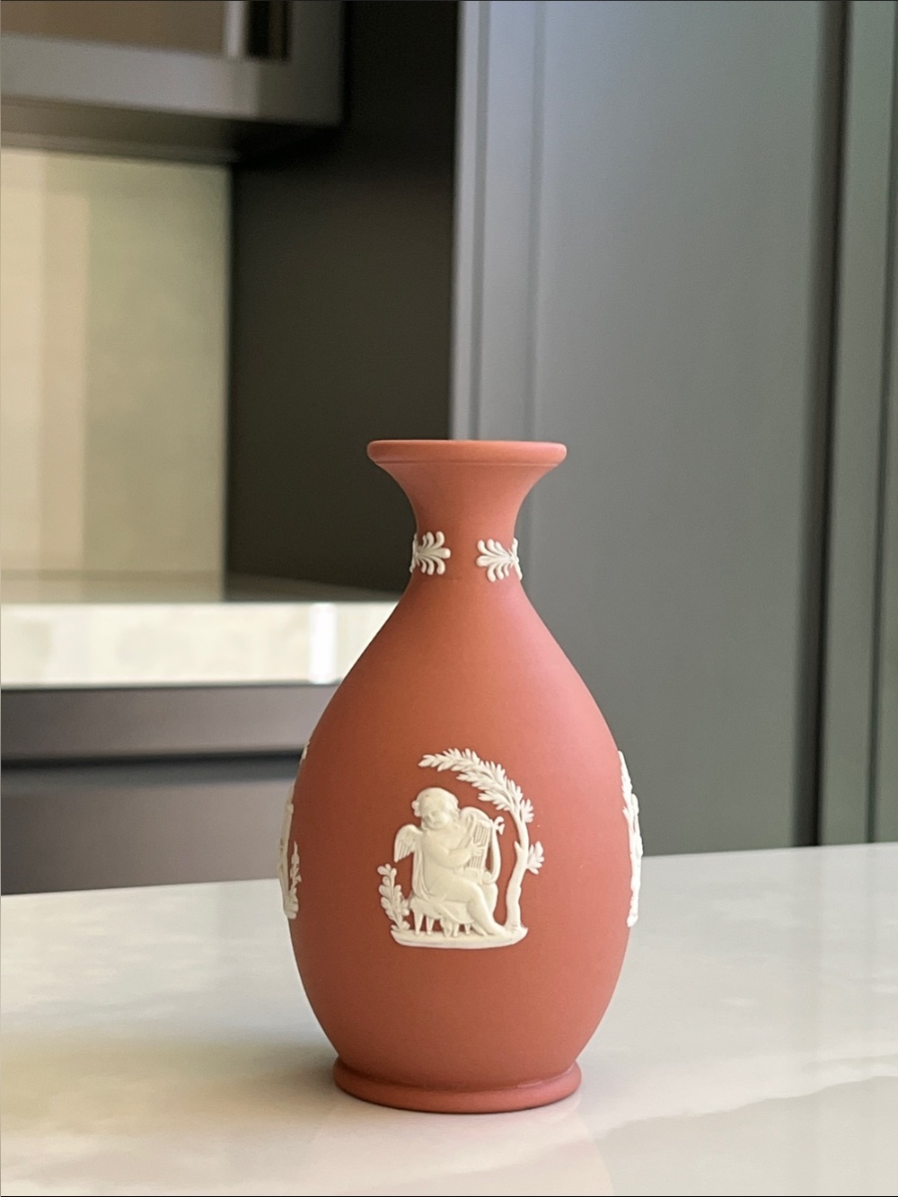 Wedgwood Jasperware Terracotta Vase. 1958. Pristine Condition.